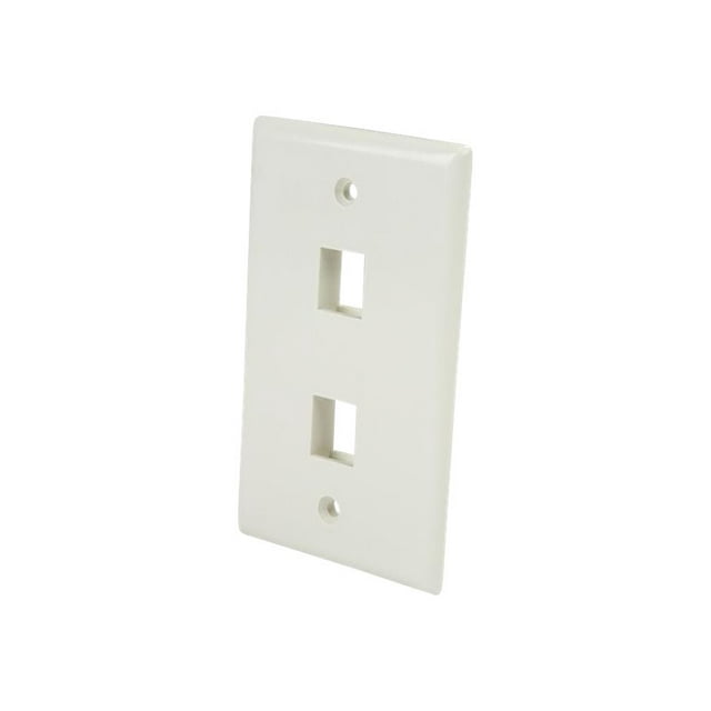 StarTech.com Dual Outlet RJ45 Universal Wall Plate White - Mounting plate - white - 2 ports - for P/N: C6KEY110BL, C6KEY110RD, C6KEY110WH, C6KEY2BL, C6KEY2RD, C6KEY2WH