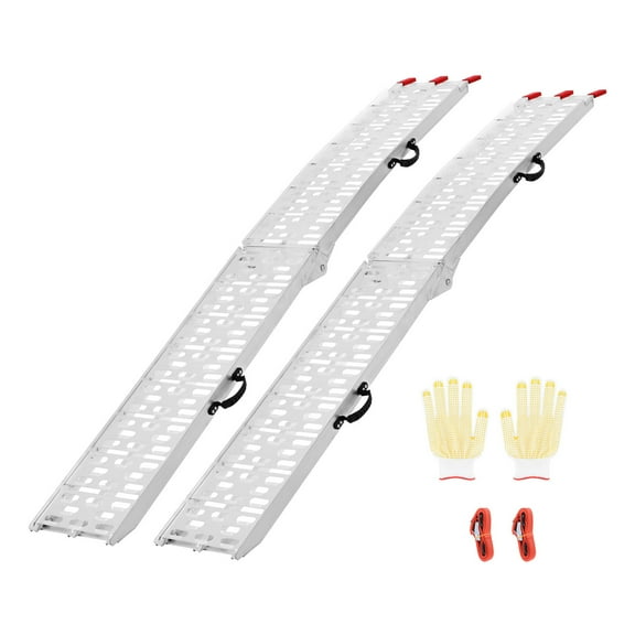 KFFKFF Aluminum Loading Ramps, 1500 lbs Capacity, Set of 2 Heavy-Duty Ramps with Wide Surface and Handles, Suitable for ATV, UTV, Motorcycles, Electric Bikes, and More.