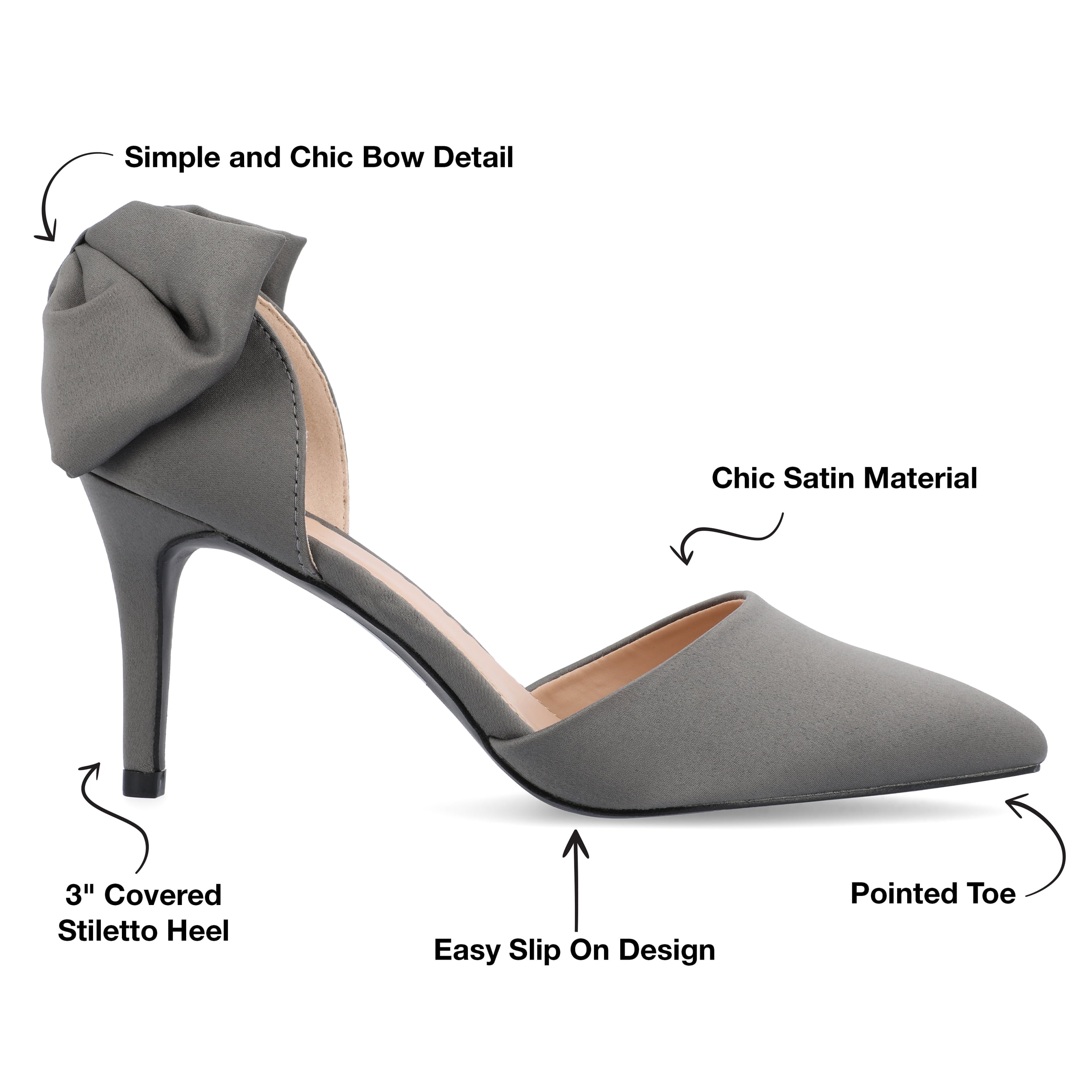 Journee Womens Tanzi Pointed Toe Mid Heel Evening Pumps