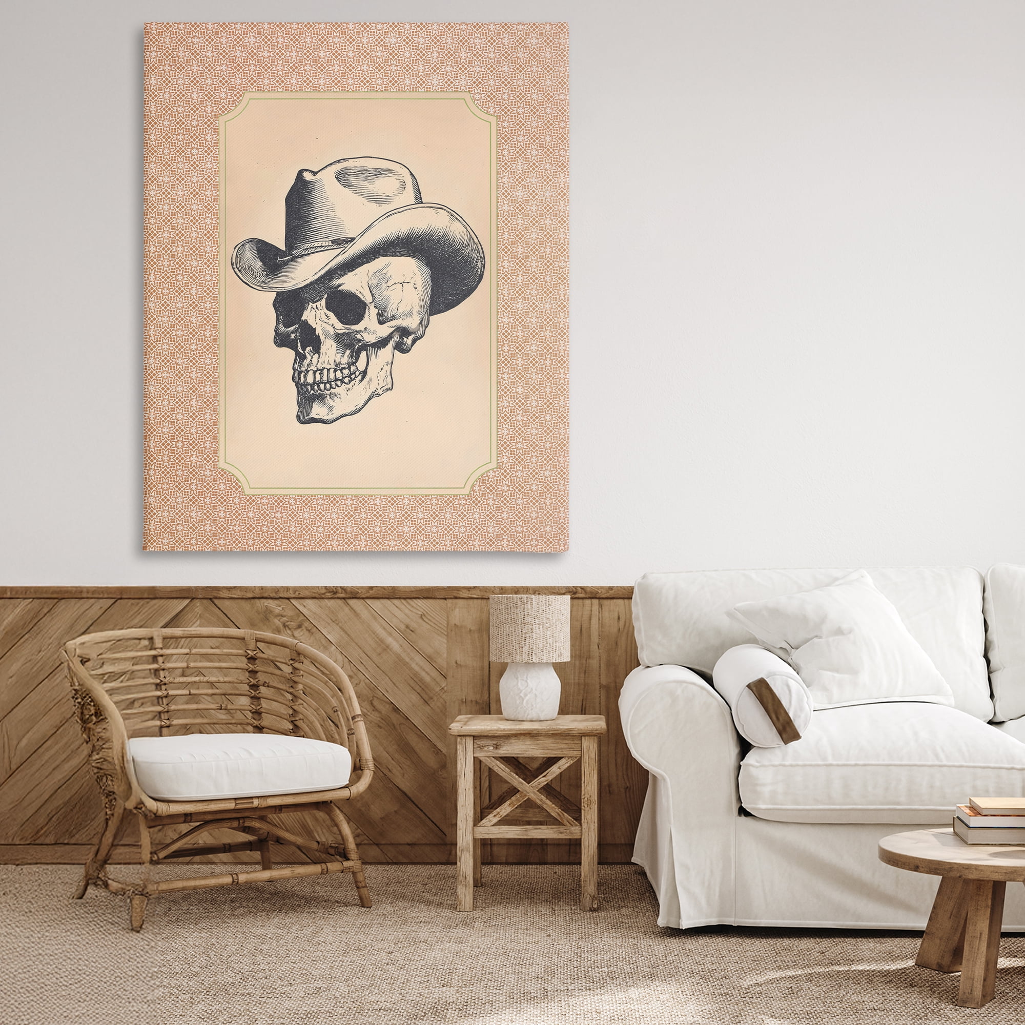 Vintage Cowboy Skull Canvas Wall Art, design by Arlington Prints