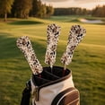 thumbnail image 2 of Uorisanigo Golf Club Head Covers 3-Pack PU Leather Cheetah Leopard Print Golf Club Headcover Set for Driver Fairway Wood Hybrids, Soft Lined Interior, Double-Layer Elastic Band, 2 of 7