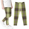 thumbnail image 2 of Ashirexll Leggings for Girls, Summer Pants, Girls Fashion Plaid Pants High Waist Stretchy Soft Kids Summer Leggings for Outer Wearing, 2 of 5