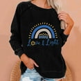 thumbnail image 2 of Darzheoy Womens Solid Graphic Tops Hanukkah Loose Long Sleeve Color Block Printed Trendy Drop Shoulder Blouse Shirt, 2 of 4