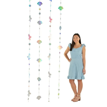 Iridescent Mermaid Hanging Garlands - 6 Pieces