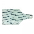 thumbnail image 1 of Sea Animals Cutting Board, Repeated Cartoon Sharks Swimming to Different Directions Pattern, Tempered Glass Cutting and Serving Board, Wine Bottle Shape, Slate Blue and Eggshell, by Ambesonne, 1 of 1