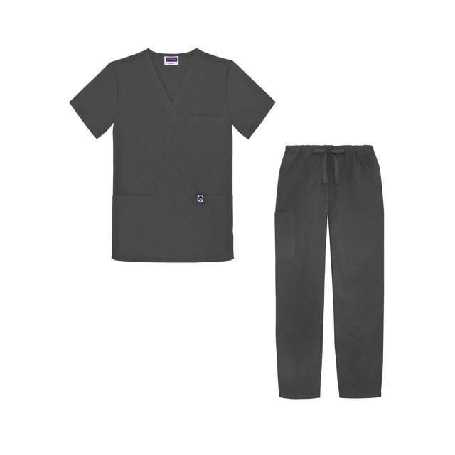 Sivvan Unisex Classic Scrub Set V-neck Top/Drawstring Pants Available in 12 Solid Colors