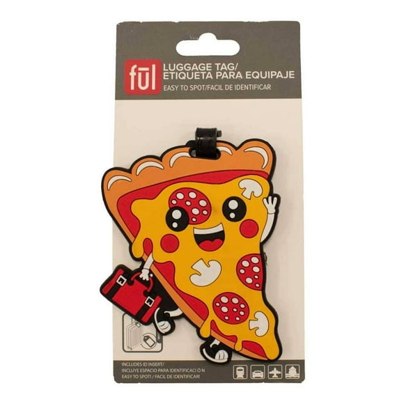Etiqueta para Equipaje Travel Smart Identificador Diseño de Pizza Multicolor