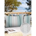 thumbnail image 3 of Outdoor Waterproof Throw Pillow Covers Set of 2 Teal Green Vertical Stripes Pillowcases Lumbar Outdoor Pillows Cushion Case 20x12 Inch Ombre Striped Patio Pillows for Couch Sofa Bed Garden, 3 of 9