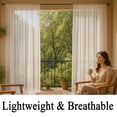 thumbnail image 6 of Bcylexb Sheer Curtains for Outdoor, 78"x90" Large Breathable Rod Pocket Light Filtering Curtain Panels for Patio Gazebo Pergola Porch Deck, 6 of 7