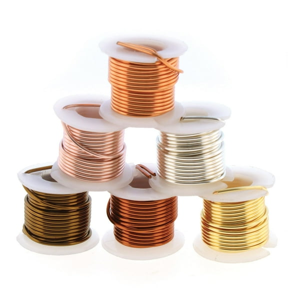 The Beadsmith Wire Elements 18-Gauge Lacquered Tarnish-Resistant Copper Wire for Jewelry Making, 2 Yards Each, 1.83 Meters Each Spool (Assorted Colors)