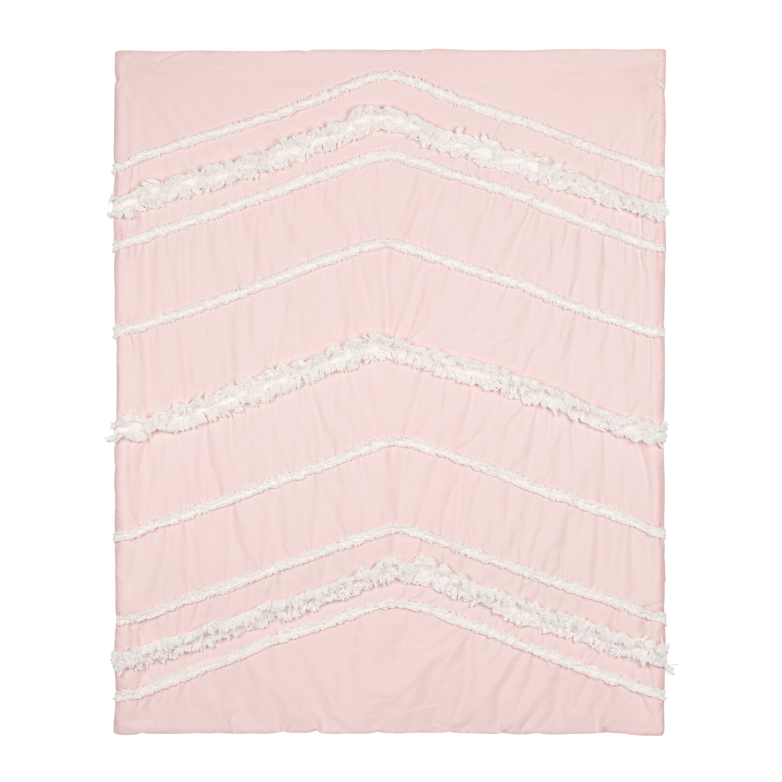Sweet Jojo Designs Boho Fringe Blush Pink and Ivory 4 Piece Crib Bedding Set