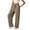 Khaki, variant on Bibifish Womens Pants Soft Flowy Wide Leg Drawstring Elastic High Waist Trousers Dragging Hem Comfy Wear Everyday Ladies Bottom Outfits