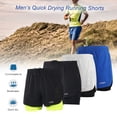 thumbnail image 7 of Men's 2-in-1 Running Shorts Quick Drying Breathable Active Training Exercise Jogging Cycle Shorts With Longer Liner, 7 of 7