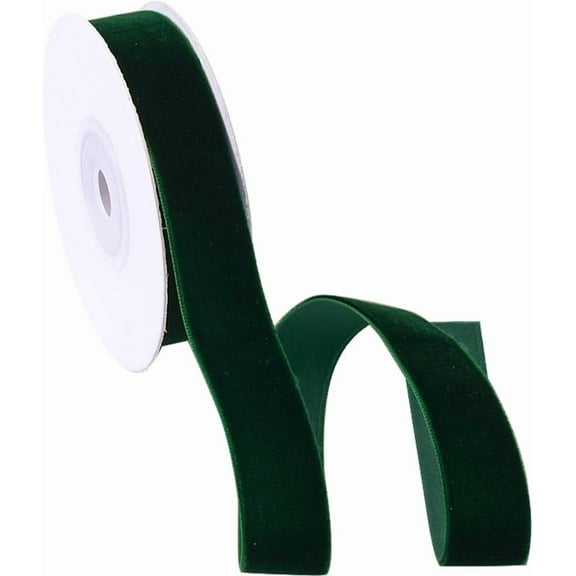 2 Roll 13.12 Yards 1.5 Inch Dark Green Velvet Ribbon Wide Soft Fabric Trims Vintage Single Face Ribbons Bundle Rolls with Spool for Gift Wrapping Bouquet Clothes Garment Decor DIY Crafts for DIY