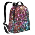 thumbnail image 2 of Lsque Color Shiny Pattern Backpack – School Travel Canvas Daypack with Ergonomic Padded Straps, Multiple Compartments & Leather Handle, 2 of 5