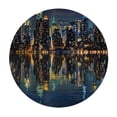 thumbnail image 4 of Orinice City Skyline at Night Round Table Cover Stain Resistant Washable Indoor Outdoor Tablecloth Kitchen Dining Wedding Parties Full Width Single-Sided Printing 100% Polyester Fiber 38-42, 4 of 8