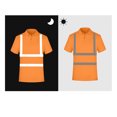 thumbnail image 3 of AHTJRT Men's High Visibility Reflective Golf Shirt Short Sleeve Safety Workwear Classic Collar Button Up Lightweight Comfortable All Day Wear Blouse Orange 2XL, 3 of 5