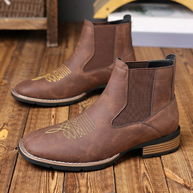 Brown Mens Pointed Toe Ankle Boots YLYL Men Ankle Boots Fashion