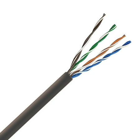 CAT5e Shielded Cable, 4 Pair, FTP, Riser Rated (CMR), Solid Bare Copper - Grey -