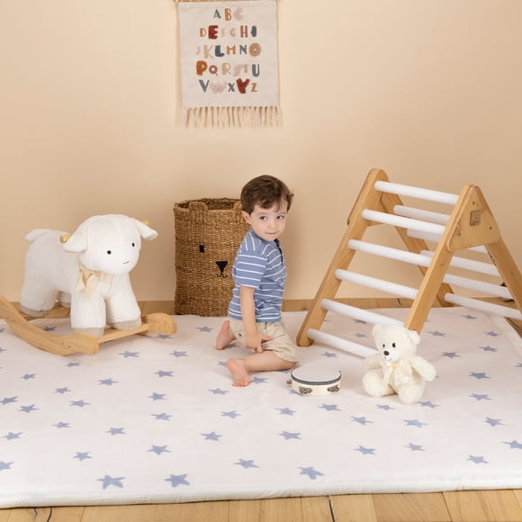 Tapete para bebe niños memory Foam, suave espuma, tapete de gateo, para juego, suave, acolchado, antideslizante. Dundy Mat. 150 x 200 cm (Estrellas)