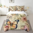 thumbnail image 2 of Manfei Wild Butterflies Flower 7-Piece Twin Bedding Sets,Country Floral Bedding Comforter Set,Beige Pink Sheet Sets For Kids,Luxury Bedroom Decor Reversible, 2 of 8