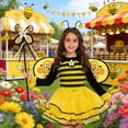 thumbnail image 5 of SonxaHe Dress for Big Girl Holiday Bee Role Play Tutu Dress Children Cute Party Performance Dance Dresses,4-Piece Yellow,Szie 7-10 Y, 5 of 6