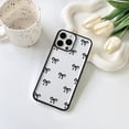 thumbnail image 2 of AIR-Compatible with iPhone 14 Pro Max Case Cute Clear Black Durable Ribbon Bowknot Pattern for Girls Women Soft TPU Transparent Full Camera Lens Shockproof Protective Phone Cover - Black, 2 of 4