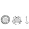 thumbnail image 3 of Crab Condiment Serving 3 Piece Set Polished Aluminum 7 Inch, 3 of 3