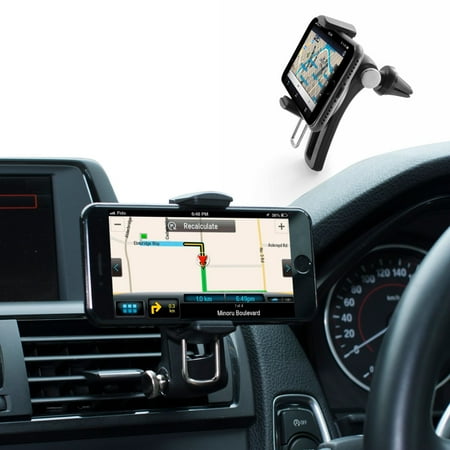 Car Clip Strap Set - Car Cell Phone Holder by Insten Universal Car Mount Clip GPS Phone Holder Cradle Stand New Design for Apple iPhone XS X 8 7 6 6s Plus SE Samsung Galaxy S9+ S9 Plus S8 S8+ S7 Note 8 LG Stylo 3 and More