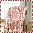 thumbnail image 3 of 50 x 60 Inches Pink Christmas Blankets Christmas Throw Blanket Cute Christmas Flannel Blanket Soft Warm Lightweight Blanket for Christmas Sofa Bed Home Gift Decor(Xmas Tree), 3 of 6