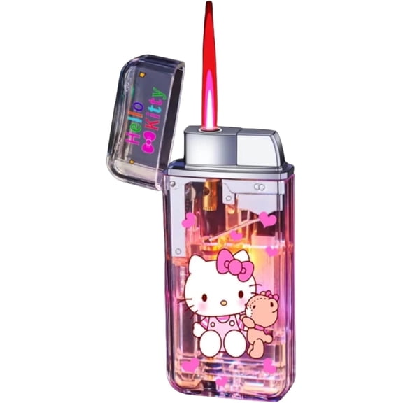 Transparent Lighter Light Up Lighter (Clear Kitty)