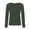 Army Green, variant on Gyujnb Ribbed Knit U Neck Long Sleeve T Shirt Slim Fit Basic Casual Layering Top (Girls),9-10 Years