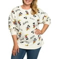 thumbnail image 3 of Disney Womens Plus Size Mickey Mouse Fleece Long Sleeve All-Over Sweatshirt, 3 of 6