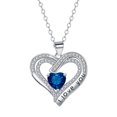 thumbnail image 2 of HongHeng Necklaces for Women Birthstone Heart Necklace Jewelry for Wife Girlfriend Woman Necklace Mother's Day Gift, 2 of 5