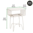 thumbnail image 2 of mDesign Steel Side/End Table Nightstand with Storage Shelf Basket - Cream, 2 of 6