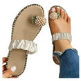 thumbnail image 1 of Womens Rhinestone Flip Flops Slip On Trendy Comfortable Glitter Flat Sandals Summer Sandals Beach Bohemia Flip-Flop Sandals, 1 of 5