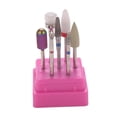 thumbnail image 4 of 7 piezas de brocas de cerámica y acero de tungsteno para uñas, pulido, cabezal de pulido, de cepillos de limpieza con soporte, diámetro del vást 03 Salvador Brocas para limas de uñas, 4 of 6