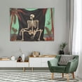 thumbnail image 2 of ONETECH Inspirational Quotes Keep Calm Funny Skull Coconut Tree Art Tapestry Bedroom Wall Art Tapestry For Family Dormitory Living Room, 2 of 7