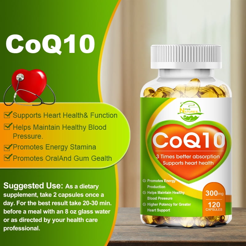 Nature's Live CoQ10 Mega Ubiquinol Supplement 300mg Heart Health,Energy Stamina,240 capsules