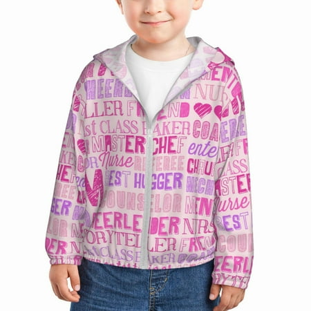 

Gaeub Best Mom ever Print Athletic Sun Protection Hoodie for Kids Long Sleeve Outdoor UV Shirt Running Fishing Top for Boys Girls-3 Years