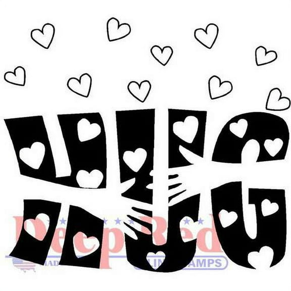 Deep Red Cling Stamp 2"x2"-heartfelt Hug