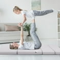thumbnail image 2 of Giantex 4" Thick Folding Portable Mattress Pad Sofa Bed with Carrying Handles and Removable Washable Fabric, High-Density Foam Futon Sleepover Guest Easy to Store (Twin XL, Gray), 2 of 8