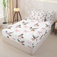 thumbnail image 2 of Erosebridal Mallard Duck Zipper Twin Comforter Sets with Fitted Sheet and 2 Pillowcases,Pink Ribbon Bows Zipper Bedding Set For Boys,Pink Reversible,4pcs, 2 of 7