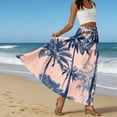 thumbnail image 6 of Boho Casual Print Maxi Skirt Women Summer Fashion Sexy High Waist Skirts Womens Pink Beach Floral A-line Long Skirts Femme, 6 of 6