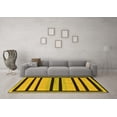 thumbnail image 3 of Ahgly Company Machine Washable Indoor Round Abstract Yellow Modern Area Rugs, 8' Round, 3 of 4
