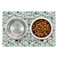 thumbnail image 1 of Vintage Pet Mat for Food and Water, Geometric Retro Style Abstract Forms in Pastel Tones Rounded Squares Artwork Print, Non-Slip Rubber Mat for Dogs and Cats, 18" X 12", by Ambesonne, 1 of 2