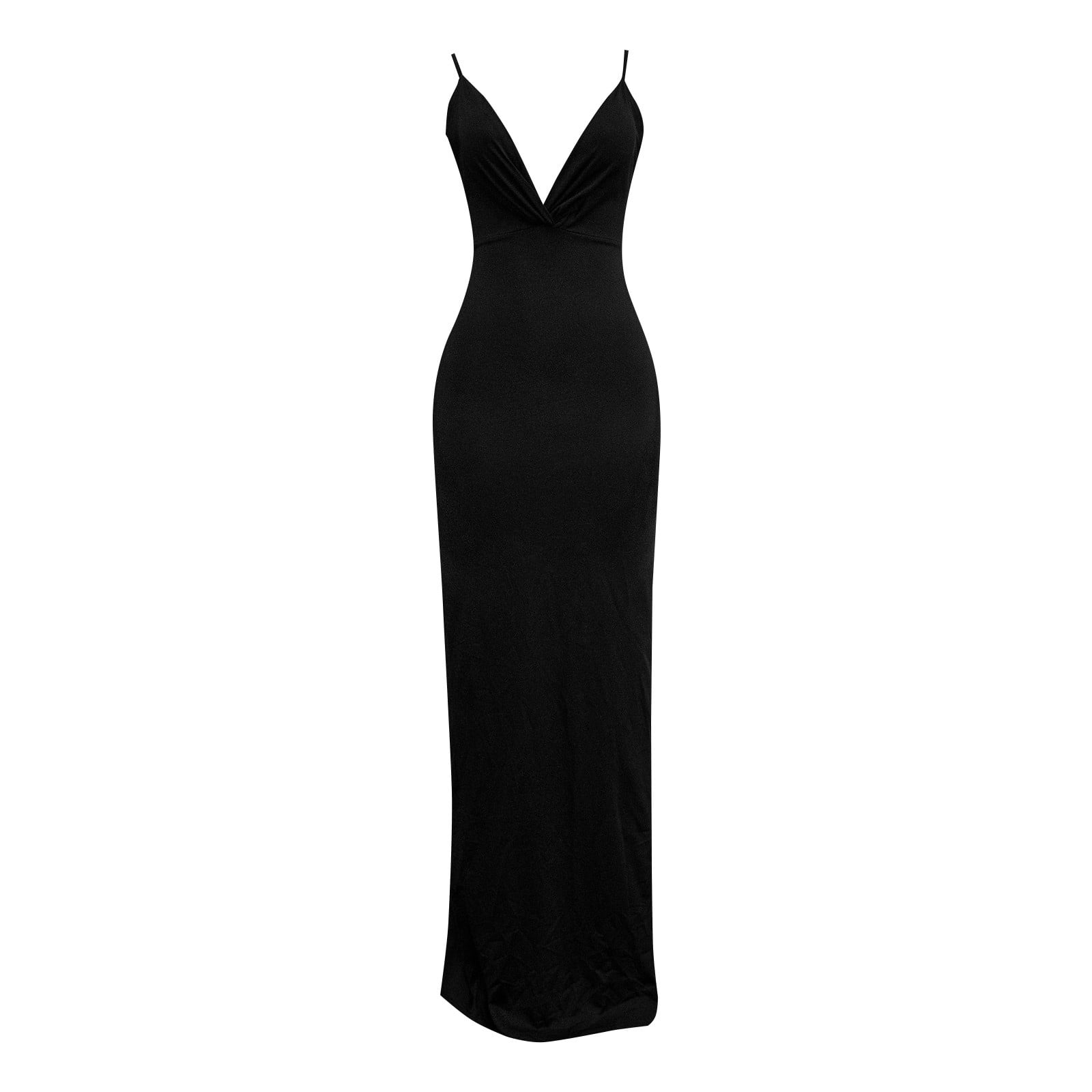 Black v neck formal dress deals