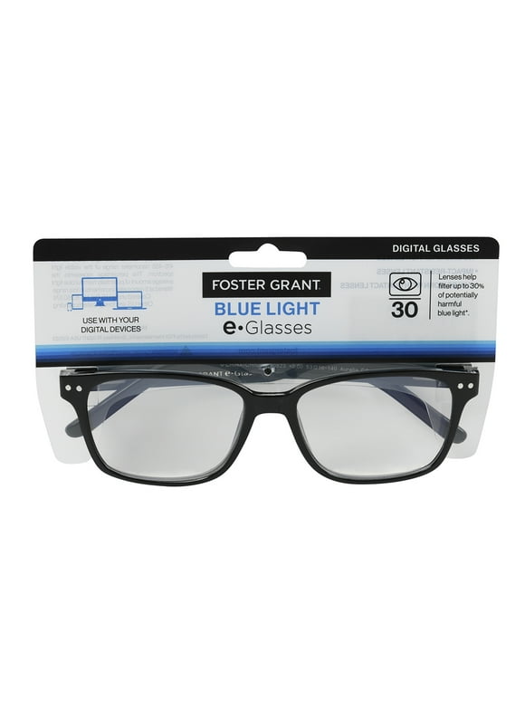 Foster Grant Unisex Way-shape Fashion Blue Light Glasses Black