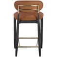 thumbnail image 4 of Meridian Furniture Riccio Cognac Vegan Leather Upholstered Stool, 4 of 9