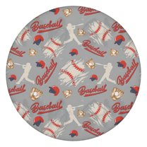 Baseball Silhouette Pattern Round Fitted Tablecloth with Elastic Edge,Dining Table Cover Waterproof,Outdoor Round Tablecloth for Camping,Dining,Indoor and Outdoor